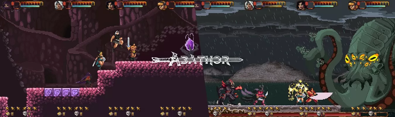Conheça Abathor game arcade de ação e plataforma medieval retrô