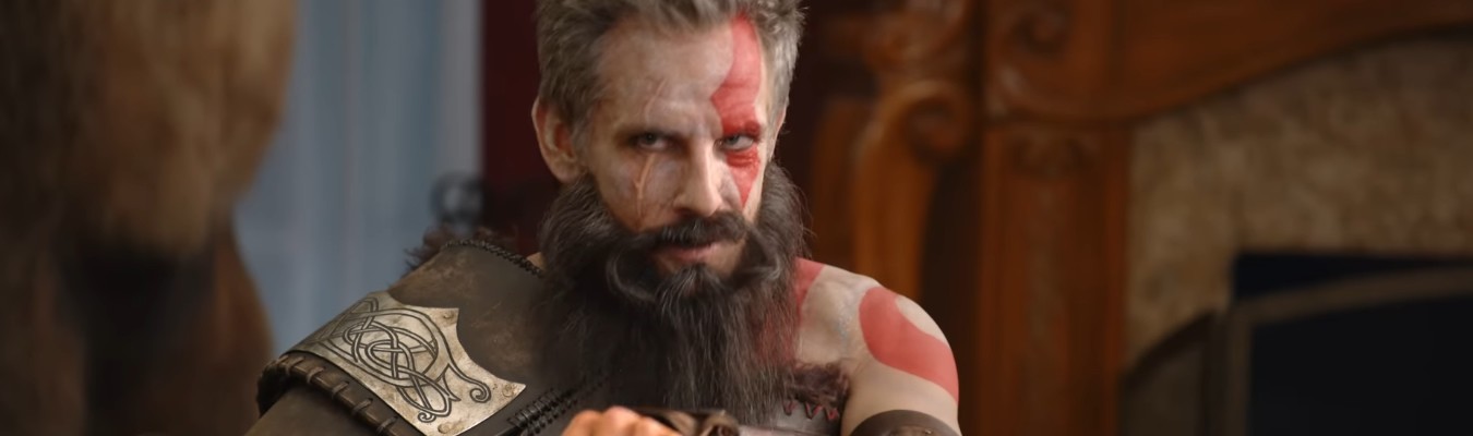 God of War: Ragnarok ganha comercial com Ben Stiller fantasiado de Kratos